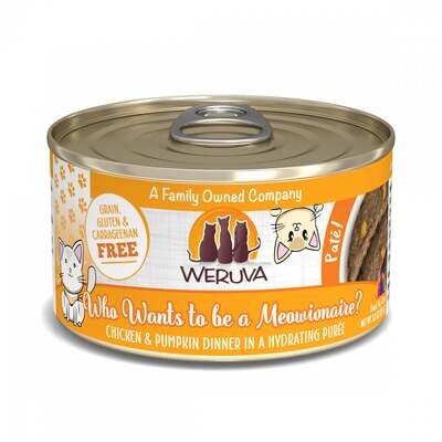 Weruva Classic Cat Pate Who wants to be a Meowionaire with Chicken & Pumpkin Canned Cat Food 3-oz, case of 12