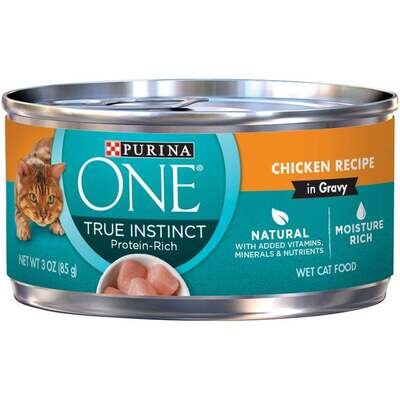 Purina ONE Chicken Cuts in Gravy Canned Cat Food 3-oz, case of 24