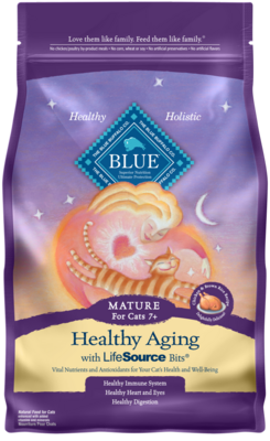 Blue Buffalo Healthy Aging Natural Chicken & Brown Rice Mature Dry Cat Food 7-lb