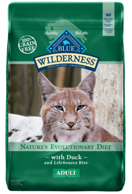 Blue Buffalo Wilderness Grain Free Natural Duck High Protein Recipe Dry Cat Food 11-lb