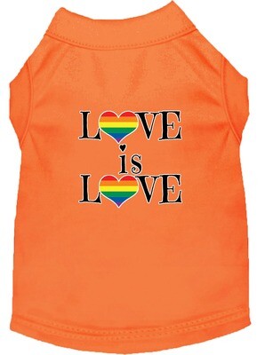 Love Is Love Rainbow Heart Pet T-Shirt - Assorted Colors