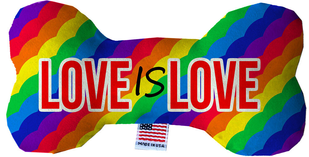 Love Is Love Rainbow Pride Fluffy Bone Dog Toy