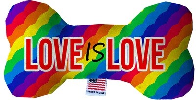 Love Is Love Rainbow Pride Fluffy Bone Dog Toy