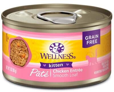 Wellness Complete Health Natural Grain Free Kitten Health Chicken Recipe Wet Canned Cat Food 3-oz, case of 24