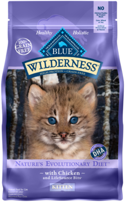 Blue Buffalo Wilderness Grain Free Chicken High Protein Recipe Dry Kitten Food 5-lb