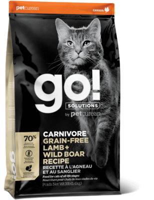 Petcurean GO! Solutions Carnivore Grain Free Lamb & Wild Boar Recipe Dry Cat Food 16-lb
