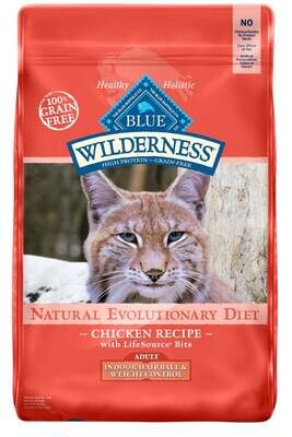 Blue Buffalo Wilderness Grain Free Hairball & Weight Control Natural Chicken High Protein Recipe Indoor Dry Cat Food 11-lb