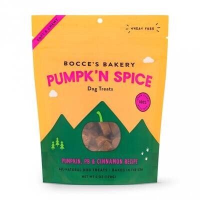 Bocce's Bakery Pumpk'n Spice Soft & Chewy  Dog Treats 6-oz