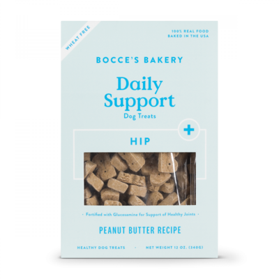 Bocce's Bakery Daily Support Peanut Butter Recipe Functional Hip & Joints Biscuit Dog Treats 12-oz