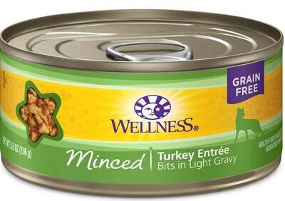 Wellness Grain-Free Natural Minced Turkey Entree Wet Canned Cat Food