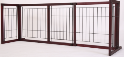 Mahogany Red Extendable Wooden Pet Gate