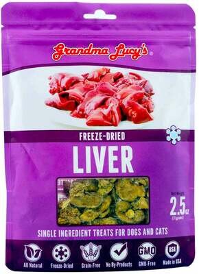 Grandma Lucy's Singles Freeze Dried Liver Single Ingredient Pet Treats 3-oz