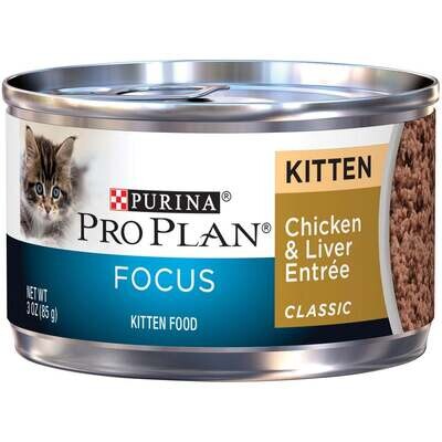 Purina Pro Plan Focus Kitten Classic Chicken and Liver Entree Canned Cat Food 3-oz, case of 24