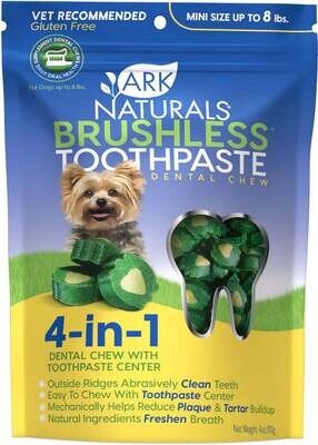 Ark Naturals Brushless Toothpaste Mini Dog Treats 4-oz