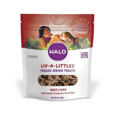 Halo Liv-A-Littles Freeze-Dried Beef Liver Protein Treats 3-oz