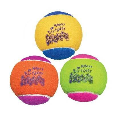 KONG AirDog Squeakair Birthday Balls Dog Toy Medium 3-Pack