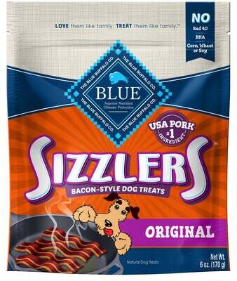 Blue Buffalo Sizzlers Bacon-Style  Dog Treats 6-oz