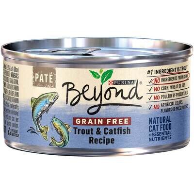 Purina Beyond Grain-Free Trout & Catfish Pate Recipe Canned Cat Food 3-oz, case of 12