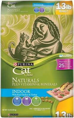 Purina Cat Chow Naturals Indoor Plus Vitamins & Minerals Dry Cat Food 13 lbs