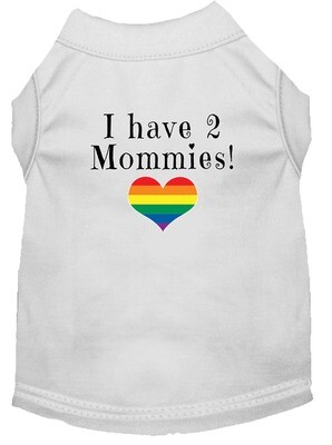 I Have 2 Mommies Rainbow Heart Pride Pet T-Shirt