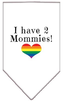 I Have 2 Mommies Rainbow Heart Pride Pet Bandana