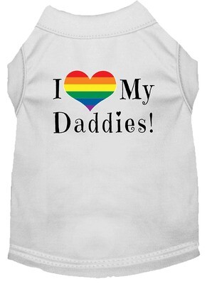 I Heart (Love) My Daddies Pride Rainbow Heart Dog T-Shirt