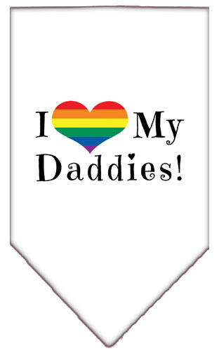 I Heart (Love) My Daddies Pride Rainbow Heart Pet Bandana