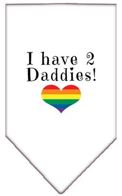 I Have 2 Daddies Pride Rainbow Heart Pet Bandana