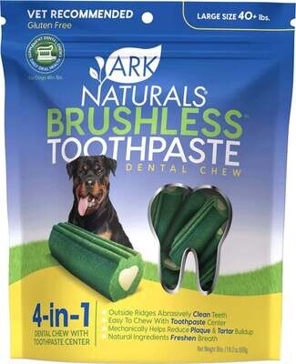Ark Naturals Brushless Toothpaste Large Dog Treats Large: 18-oz