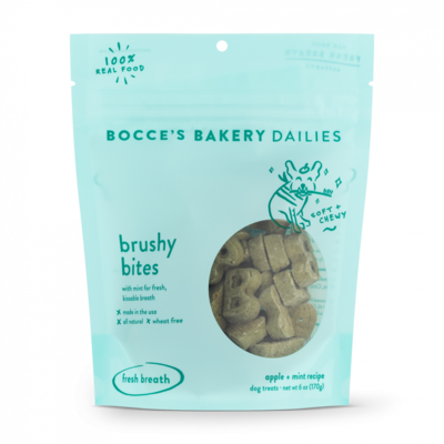 Bocce's Bakery Brushy Bites Soft & Chewy Dog Treats 6-oz