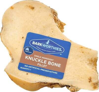 Barkworthies Knuckle Bone Beef Fillet Dog Chew for Medium & Large Breed Dogs - Pack of 8 Bones