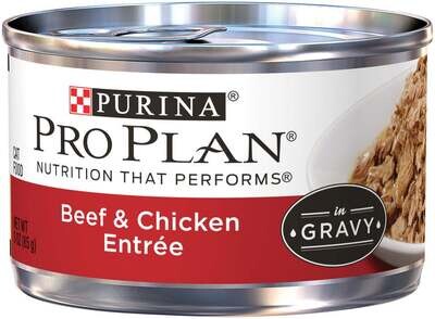 Purina Pro Plan Savor Adult Beef & Chicken in Gravy Entree Canned Cat Food 3-oz, case of 24