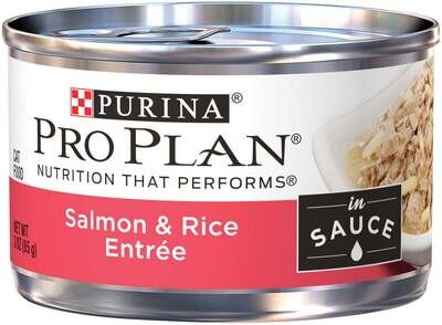 Purina Pro Plan Savor Adult Salmon & Rice in Sauce Entree Canned Cat Food 3-oz, case of 24