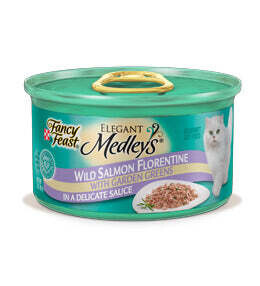 Fancy Feast Elegant Medleys Salmon Florentine Canned Cat Food 3-oz, case of 24