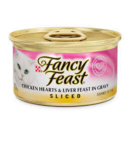Fancy Feast Sliced Chicken Hearts and Liver Feast Canned Cat Food 3-oz, case of 24