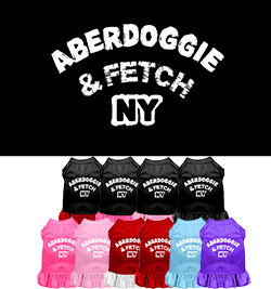 Aberdoggie NY Screen Print Dog Dress Black
