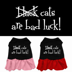 Black Cats are Bad Luck Screen Print Dress