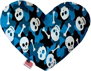 Blue Camo Skulls Bone/Heart Dog Toy