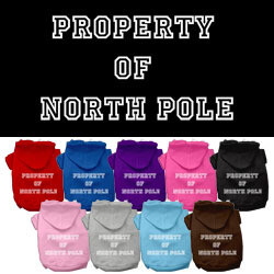 Property of North Pole Screen Print Pet Hoodies