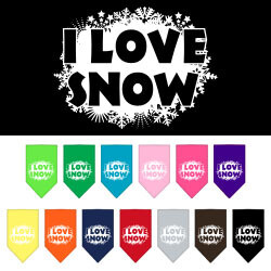 I Love Snow Screen Print Bandana