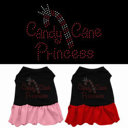 Candy Cane Princess Rhinestone Dog's Dress
