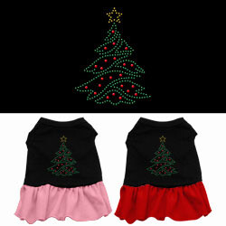 Christmas Tree Rhinestone Dog Dress