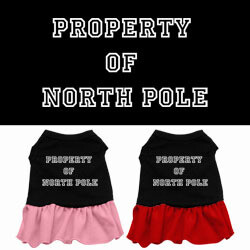 Property of North Pole Screen Print Dog Dress