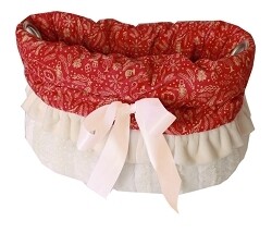 Red Holiday Whimsy Reversible Snuggle Bugs Pet Bed, Bag, and Car Seat All-in-One