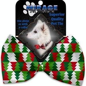 Classy Christmas Trees Pet Bow Tie Collar Accessory with Velcro