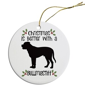 Breed Specific Round Christmas Ornament Bullmastiff