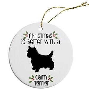 Breed Specific Round Christmas Ornament Cairn Terrier