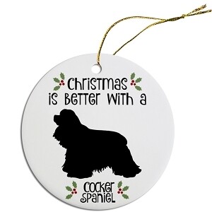 Breed Specific Round Christmas Ornament Cocker Spaniel