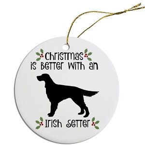 Breed Specific Round Christmas Ornament Irish Setter