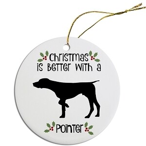Breed Specific Round Christmas Ornament Pointer